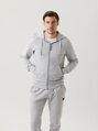 MIKINA BJÖRN BORG | ZIP HOOD CENTRE | LIGHT GREY MELANGE