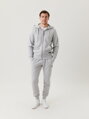 MIKINA BJÖRN BORG | ZIP HOOD CENTRE | LIGHT GREY MELANGE
