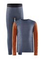 Set CRAFT CORE Warm Baselayer - modrá s oranžovou