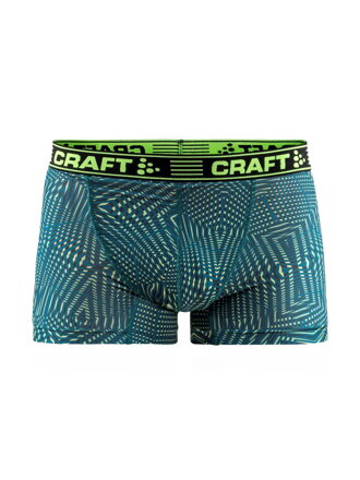 Boxerky CRAFT Greatness 3" - zelená s potiskem