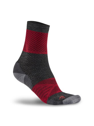 Ponožky CRAFT XC  Warm - červená s černou