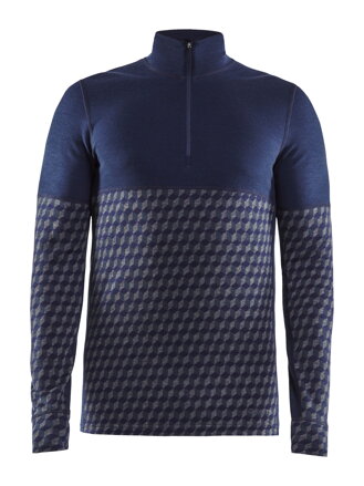 Tričko CRAFT Merino 240 Zip LS - tmavě modrá