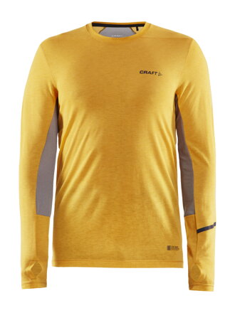 Tričko CRAFT SubZ Wool LS - žlutá