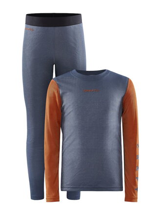 Set CRAFT CORE Warm Baselayer - modrá s oranžovou