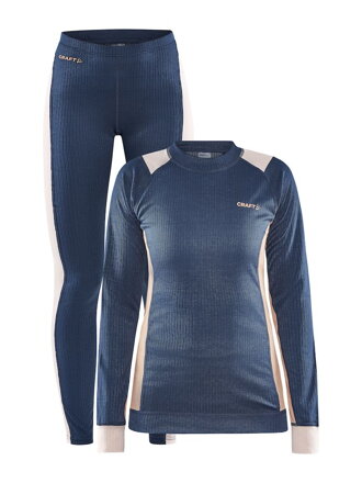 Set CRAFT CORE Dry Baselayer - tmavě modrá s růžovou